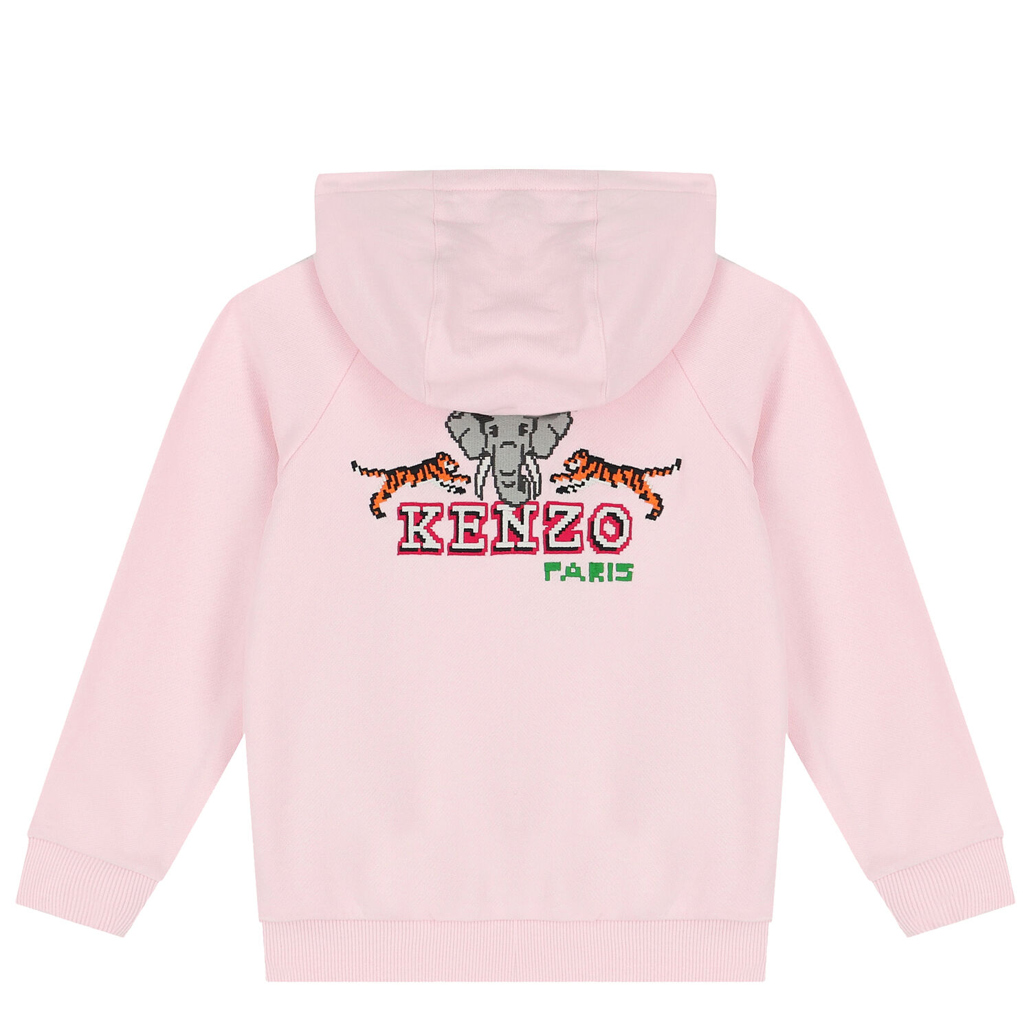 Girls Pink Logo Hooded Zip Up Top, 2, hi-res